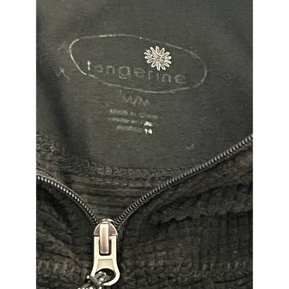 Tangerine Waffle Long Sleeve 1/4 Zip up Pullover Sweater Black Women's Medium - Picture 4 of 6